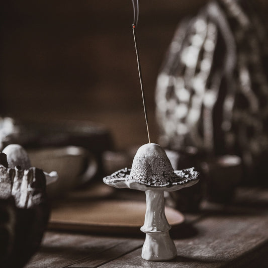 inky cap mushroom incense holder