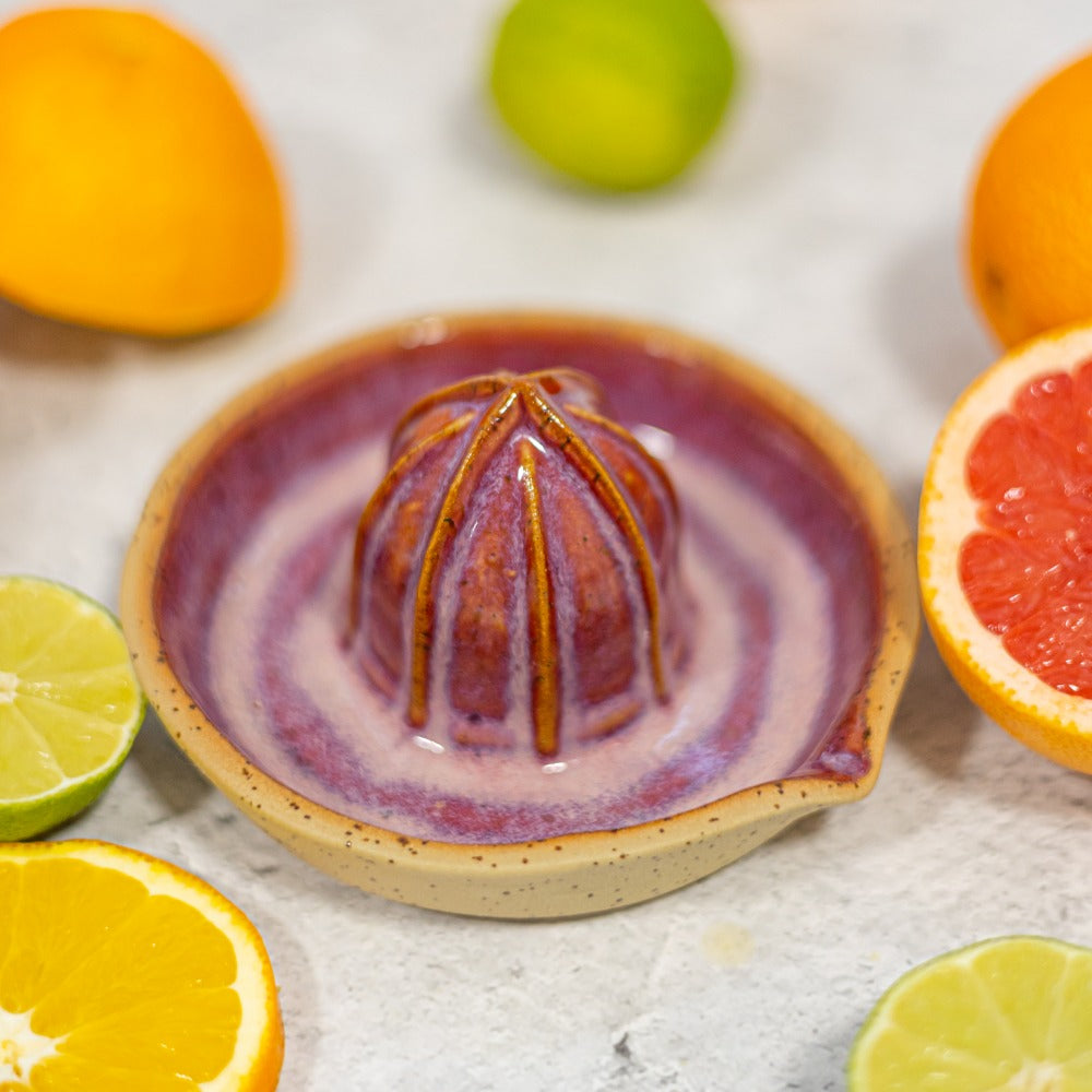 red ceramic lemon squeezer