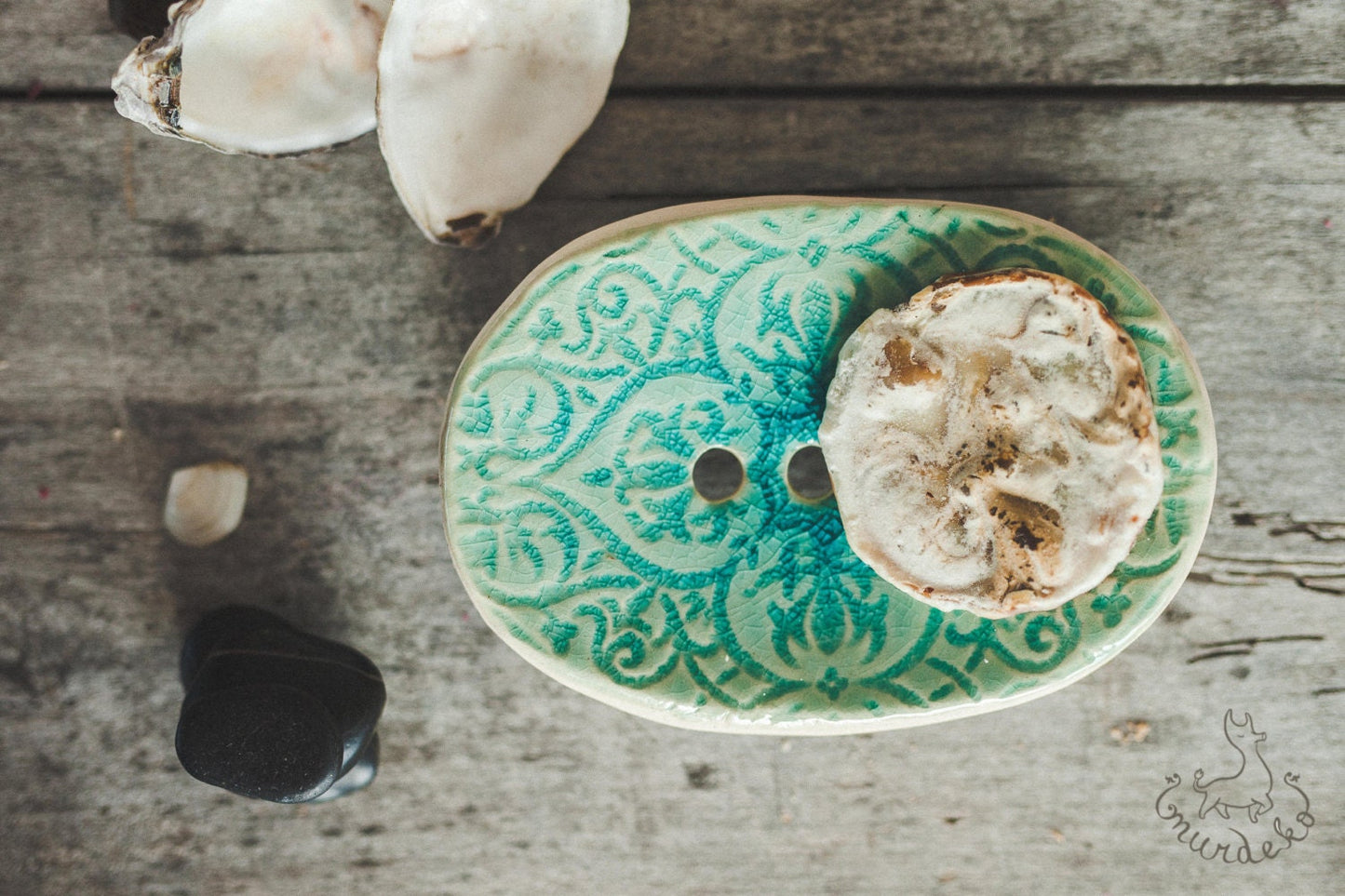 Ocean blue soap dish