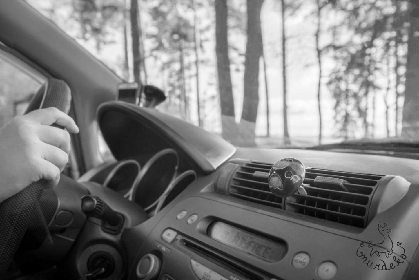 Juodas automobilio kvapukas