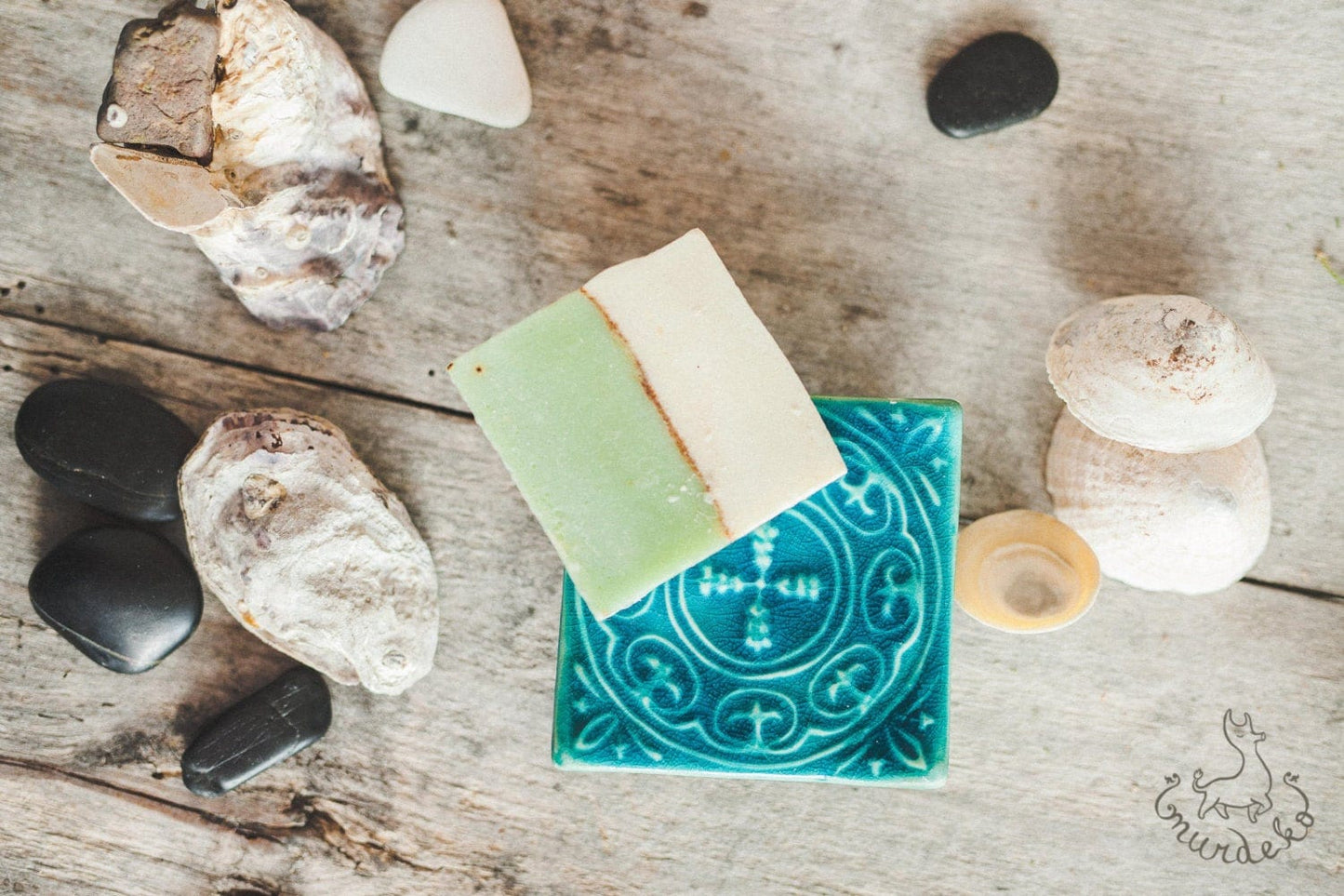 Lagoon blue soap dish