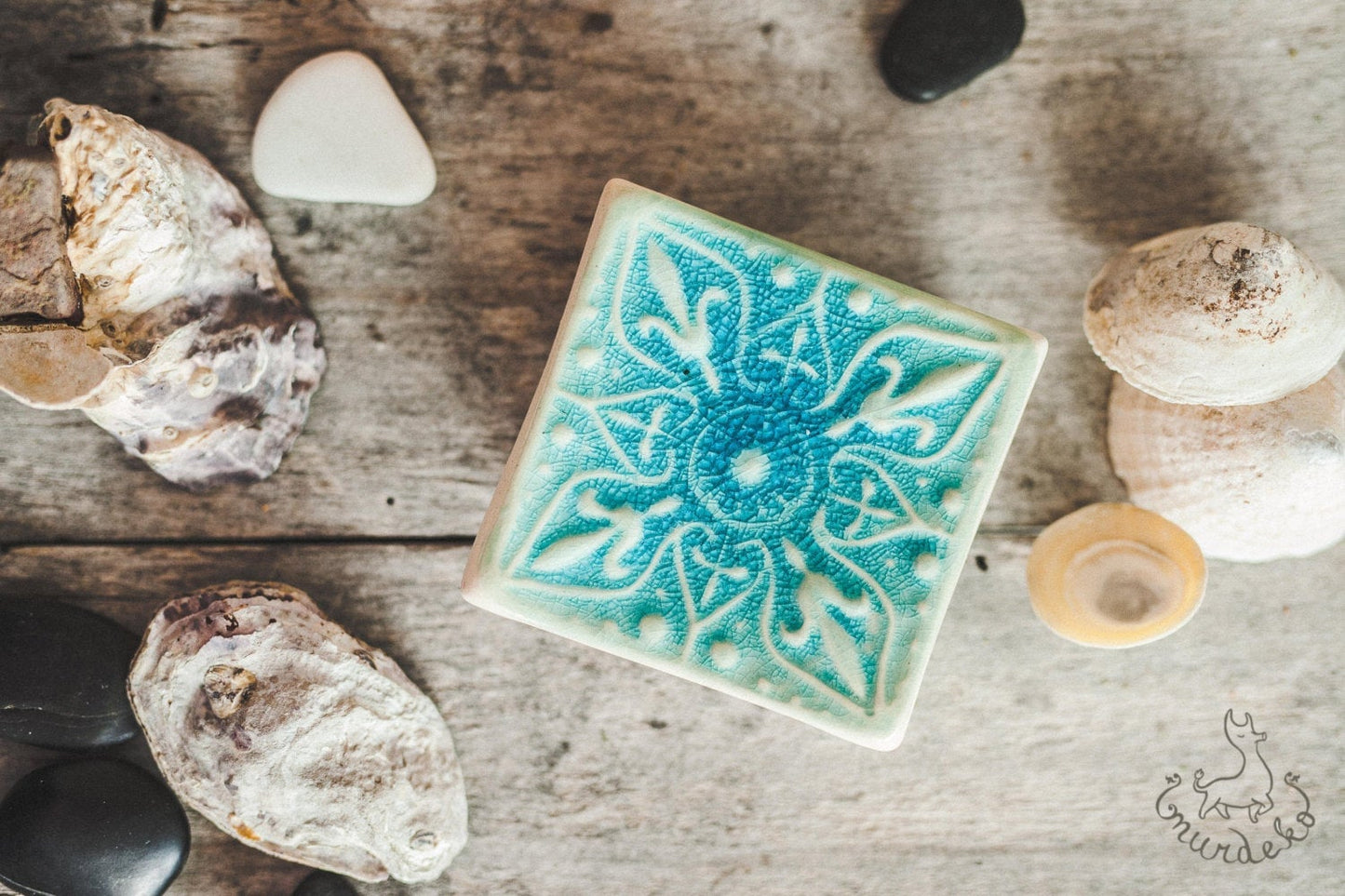 Ocean blue square soap dish