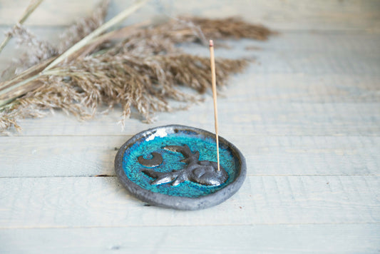 Dark blue incense holder