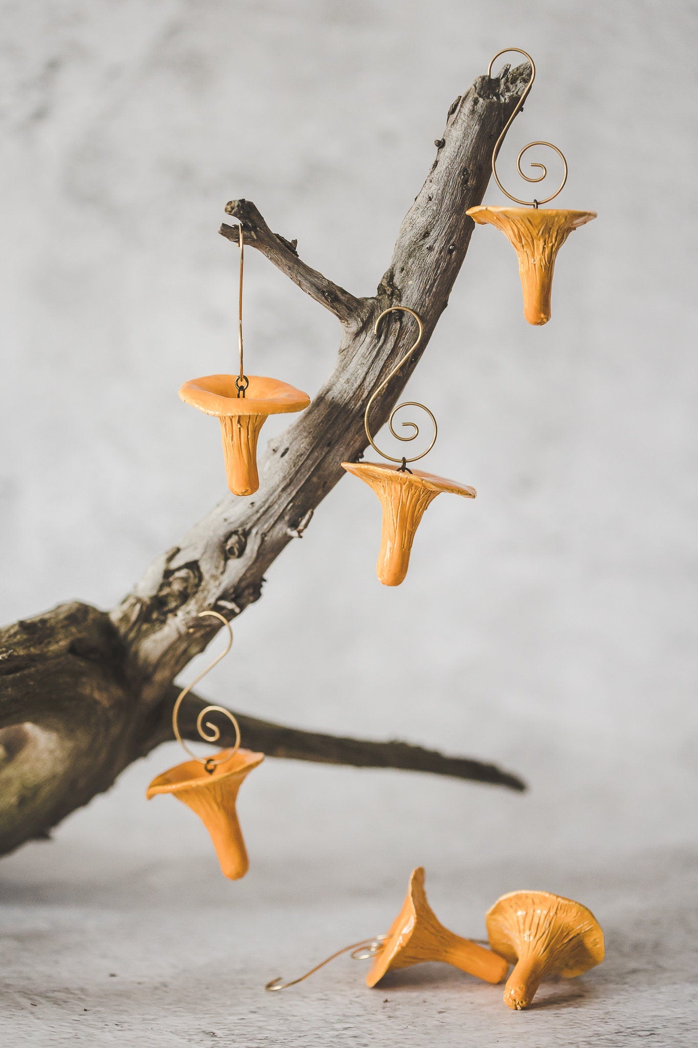 Chanterelle mushroom ornament