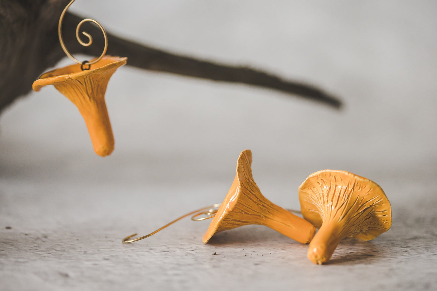 Chanterelle mushroom ornament