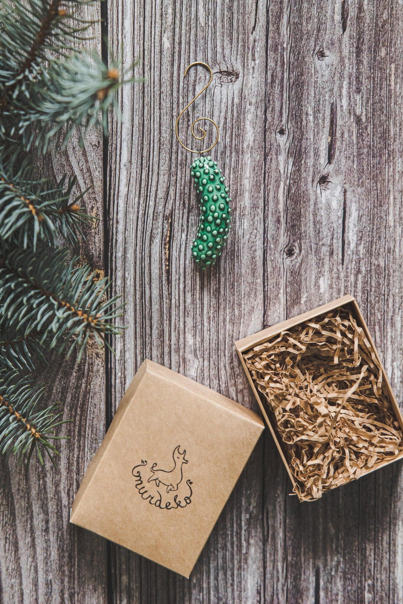 Green Christmas cucumber