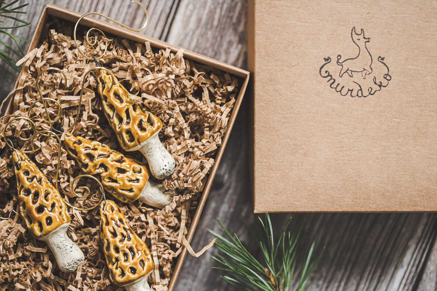 Vintage morel mushrooms