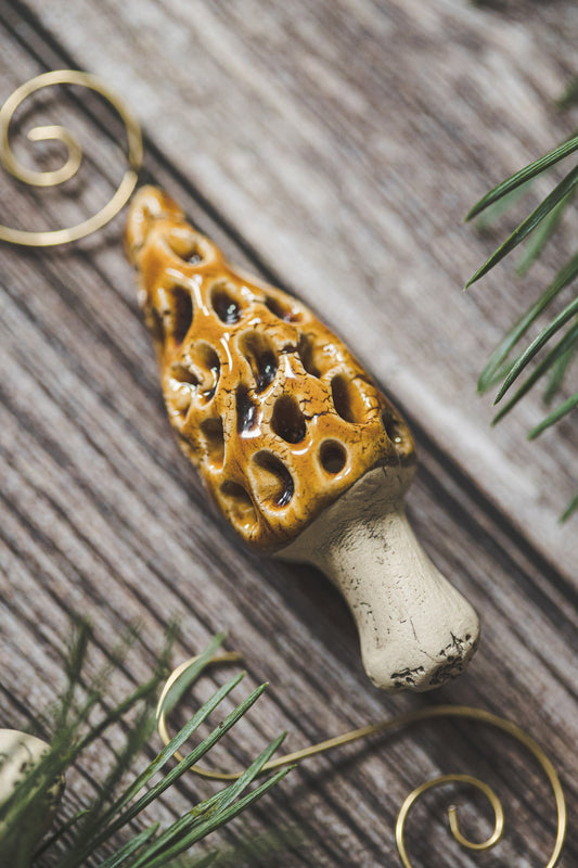 Morel mushroom ornament