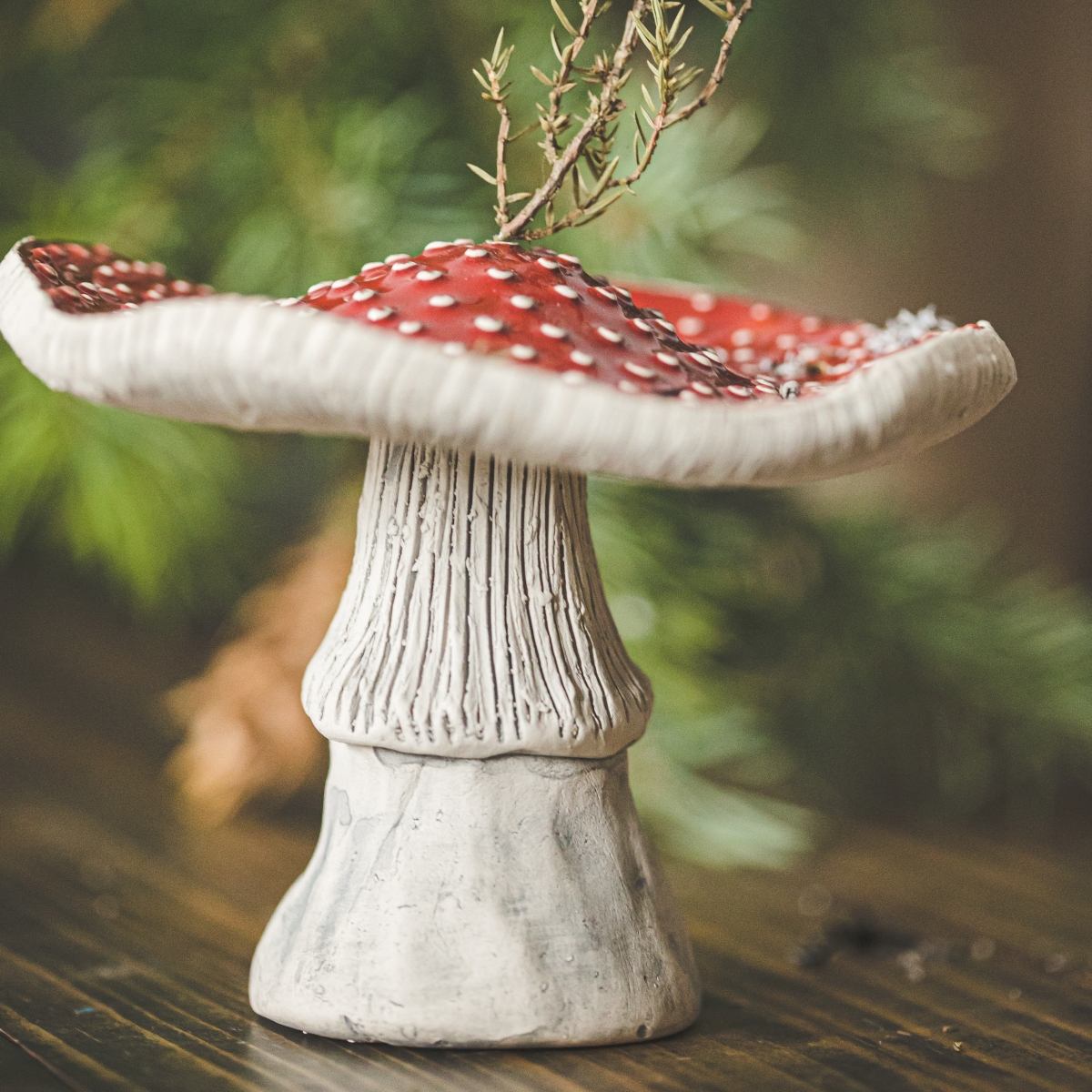 Fly agaric mushroom shape ceramic stick incense holder