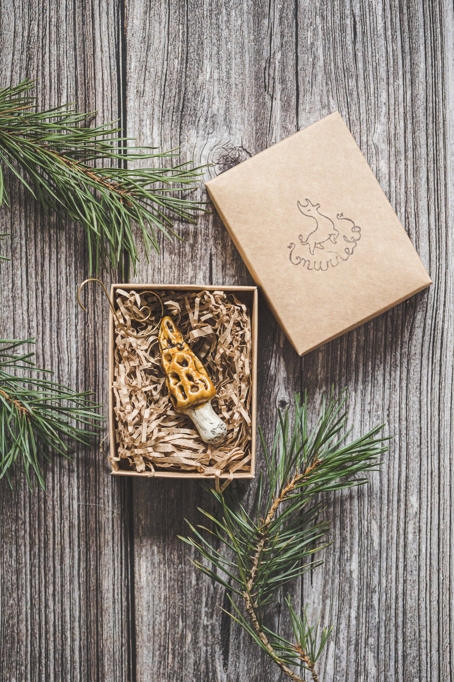 Morel mushroom ornament